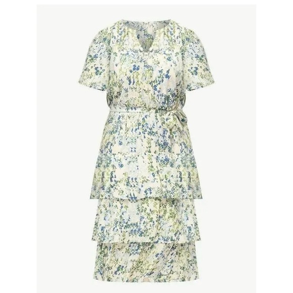 ELOQUII Elements Tiered Midi Dress With Tie - Women’s Plus Size 18 - Picture 6 of 9